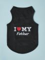 PETSIN Petsin Pet Love Father Printed Vest For Cats And Dogs, 1 Piece