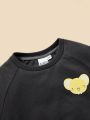 CARDCAPTOR SAKURA | SHEIN Girls' (Big) Cartoon Printed Raglan Sleeve Split Hem Sweatshirt
