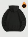 Manfinity LEGND Men'S Plus Size Ghost Face Print Hooded Fleece Sweatshirt With Drawstring