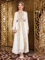 SHEIN Najma Embroidered Patchwork Rhinestone Decorated Dress