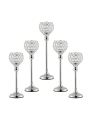 5 Pcs Crystal Candle Holder,Tea Light Candlestick Holders for Wedding Table Decoration,Halloween Decoration ,Christmas Decoration,Centerpiece for Party Home Decor
