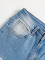 SHEIN Tween Boy Frayed Edge Pocket Jeans