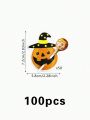 100pcs Halloween Pumpkin Lollipop Decorative Cards