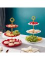 1pc Cake & Fruit Stand With Wavy Edge Design, Available In Multiple Colors, Perfect For Home/hotel/dessert & Cake Shop/weddings/holiday Display/candy & Pastry Display At Reception Counters