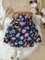 Infant Thickened Hooded Bear Ear Coat Party Dress Outfit For Fall/winter