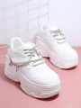Chain Decor Lace-up Front Chunky Sneakers