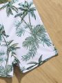 Little Boys' Tropical Printed Long Sleeve Rash Guard Swimsuit Set