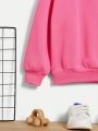Tween Girls' Casual Patterned Long Sleeve Round Neck Sweatshirt, Suitable For Autumn And Winter