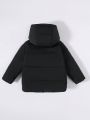 SHEIN Young Boy Teddy Lined Hooded Puffer Coat