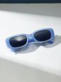 1pc Men's Square Plastic Decorated Fashion Sunglasses