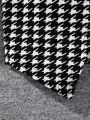 SHEIN Tween Girls Sweet Yet Cool Houndstooth Skirt For Daily Wear