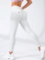 Wide Waistband Phone Pocket Patched Sports Leggings
