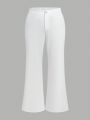 SHEIN Privé Women'S Plus Size Pants Simple Design Flared Legs Elastic Waist