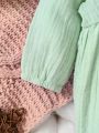 Infant Lattice Ruffle Collar Jumpsuit (Newborn)