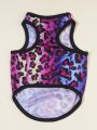 PETSIN 1pc Colorful Leopard Print Ombre Design Pet Vest, Suitable For Cats And Dogs