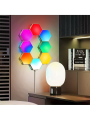 10pcs Hexagonal Lights, With Remote Control, Voice Control Lights, Smart DIY Hexagonal Wall Lights, Intelligent Application Control, ABS Material +PC Material, Double Control Hexagonal LED Lamp Wall Panel, Usb Power Supply, For Bedroom, Esports Room