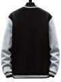 Men's Color Block Fleece College Style Jacket