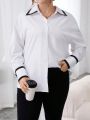 SHEIN Essnce Women's Plus Size Drop Shoulder Long Sleeve Shirt