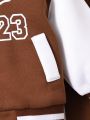 Baby Boys' Letter Printed Baseball Jacket And Pants Set