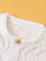 Infant Hollow Knit Button Front Sweater Jumpsuit