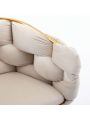 OSQI Modern Simple Leisure Velvet Single Sofa Chair Bedroom Lazy Person Household Dresser Stool Manicure Table Back Chair Beige