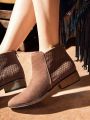 Styleloop Pointed Toe Back Zipper Women's Ankle Boots