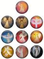 10pcs 12mm/20mm/25mm Angel Wings Girl Paintings mixed 10pcs mixed Round photo glass cabochon demo flat back Making findings