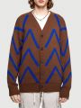 ROMWE Street Life Men's Button-up Collar Cardigan With Drop Shoulder