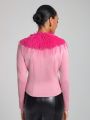 VICTOR VON SCHWARZ Women's Shawl Collar Long Sleeve Jacket
