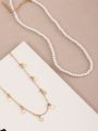2pcs Faux Pearl Beaded Necklace