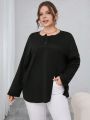 SHEIN Essnce Plus Size Split Hem T-Shirt