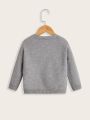 Baby Knitted Sweater With Pocket And Drop Shoulders