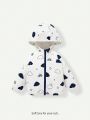 Cozy Cub Baby Boys' Cartoon Pattern Hooded Jacket With Raglan Sleeves