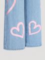 Tween Girls' Heart Printed Straight Leg Jeans
