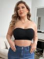 Plus Size Seamless Solid Color Bandeau Bra For Women