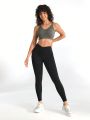 SHEIN Leisure Solid Color High Waisted Athletic Leggings