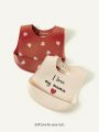 Cozy Cub Cozy Cub 2pcs Heart-Shaped Silicone Bibs For Infants