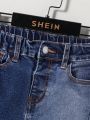 SHEIN Boys' Color Block Casual Slim Fit Mid-rise Jeans
