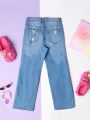 Big Girls' Distressed Washed Denim Jeans