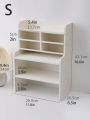 1pc White Wood-plastic Board Desktop Storage Rack For Living Room, Bedroom, Study, Dining Room, Kitchen, Dormitory, Suitable To Store Books, Computers, Cosmetics, Seasonings, Small Ornaments, Jewelry, Etc.