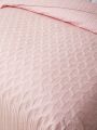 3pcs Pink Flower Embossed Quilted Bedspread Set, 1pc Bedspread And 2pcs Pillow Case, Pillow Core Not Include, Modern Minimalist Style Fabric Bedspread, For Bedroom