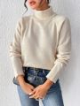 SHEIN Essnce Turtleneck Drop Shoulder Sleeve Pullover Sweater