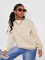 SHEIN Kids Cooltwn Tween Girls' Casual Street Style Round Neck Sweatshirt With Long Sleeves