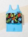 Baby Boy Dinosaur Print Float One Piece Swimsuit
