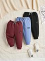 SHEIN Baby Boy's 3pcs/Set Casual Comfortable Solid Color Long Pants Outfits