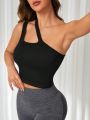 Seamless One-Shoulder Sports Tank Top