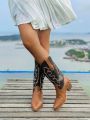 Embroidered Outdoor Comfortable Women's Western Boots