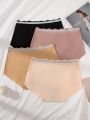 4pcs/set Comfortable And Seamless Triangle Panties With Letter Print