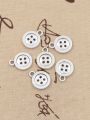 20Pcs Charms Double Sided Button Antique Silver Color Pendants Making DIY Handmade  Finding Jewelry