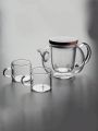 2pcs Transparent Glass Cups With Handle